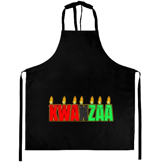 Afro American Candle Kinara Kwanzaa Aprons
