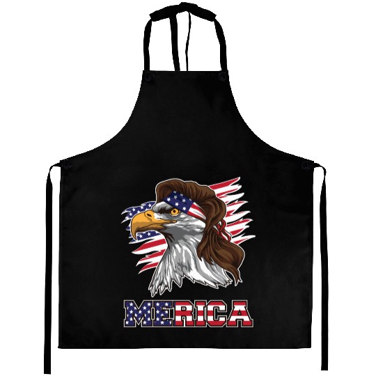 American Bald Eagle Mullet Merica Bird Of Prey Aprons