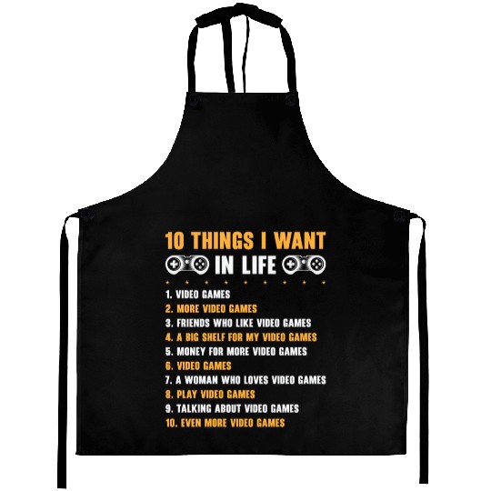 Gaming Gamer Playing Video Game Computer Aprons