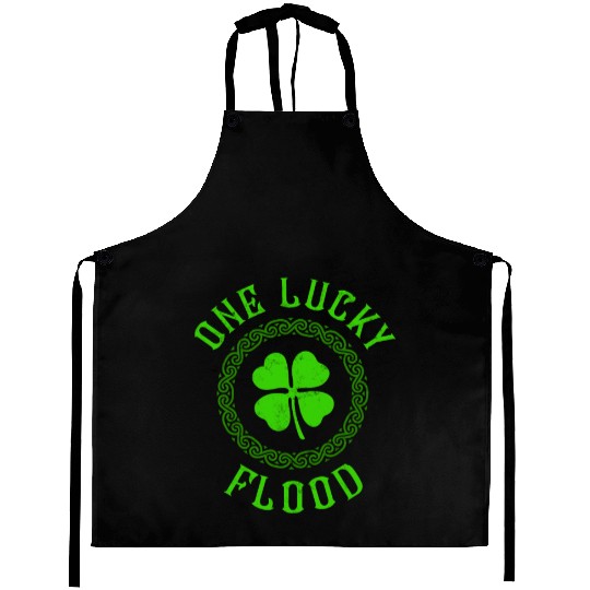 One Lucky Flood Irish Family Four Leaf Clover Aprons