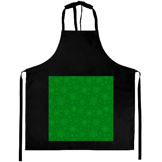 Green Snowflakes Pattern Aprons