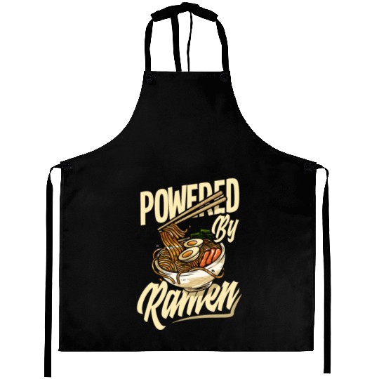Powered By Ramen Funny Ramen Lover Gift Aprons