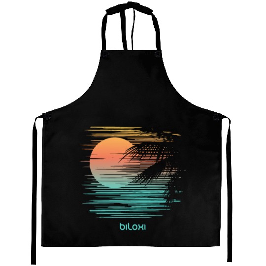 Artistic Biloxi Mississippi Palm Tree Vacation Aprons