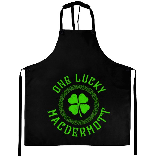 One Lucky MacDermott Irish Family Four Leaf Clover Aprons