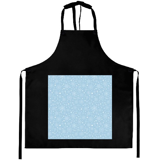 Light Blue Snowflakes Pattern Aprons