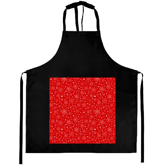 Red Snowflakes Pattern Aprons