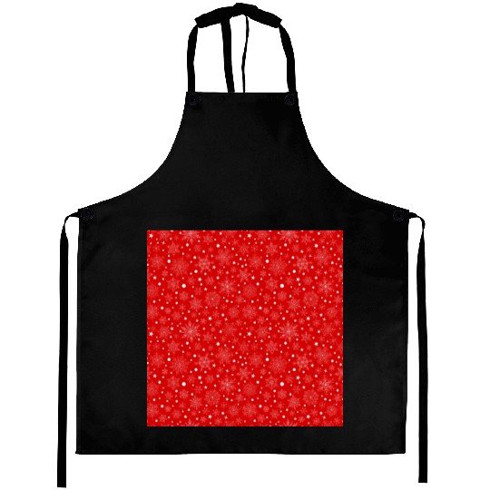 Red Snowflakes Pattern Aprons