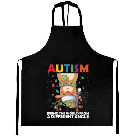 Autism Rudolph Deer Christmas Aprons