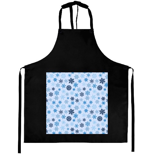 Blue Snowflakes Pattern Aprons
