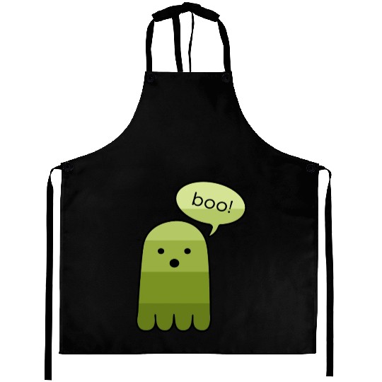 Army Green Boo Ghost Halloween Aprons