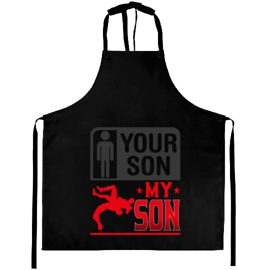 Wrestling Wrestler Your Son My Son Wrestling Mom Aprons
