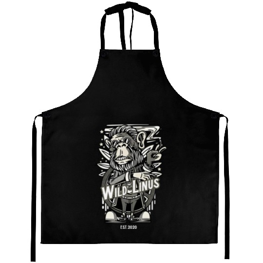 Smoking Monkey by Wild Linus Germany Aprons