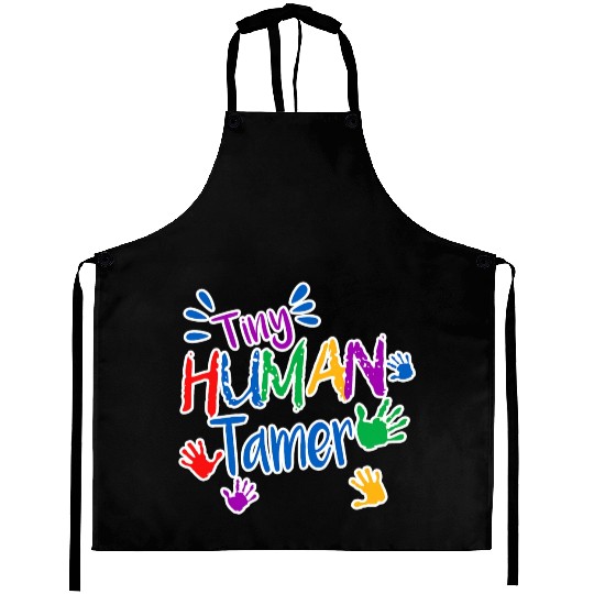 Funny Tiny Human Tamer Daycare Provider Teacher Aprons
