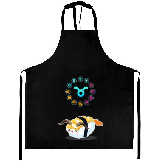Japanese Sushi Funny Taurus Zodiac Sushi Lover Pun Aprons