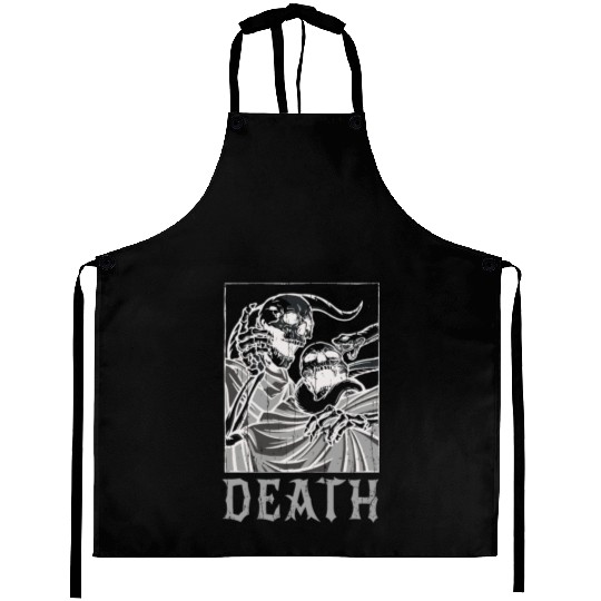 Skeleton Bones Tarot Card Occult Death Gothic Aprons
