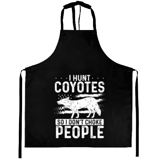 Coyote Trapping Coyote Hunting Yote Hunting Gift Aprons