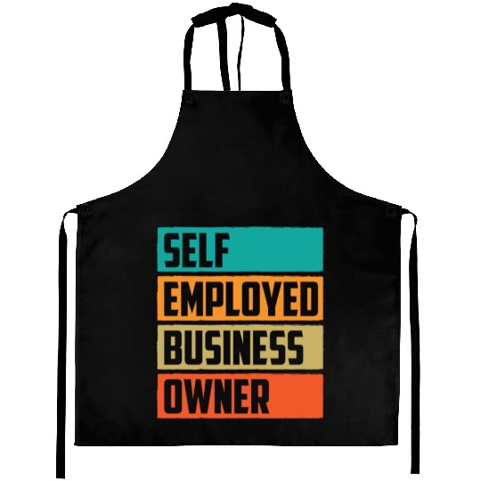 Self Employed Business Owner Work Freelancer Boss Aprons