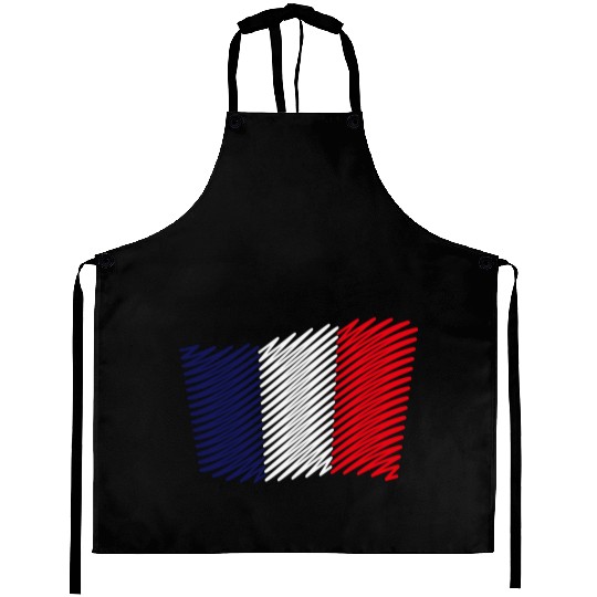 Flag Of The France / Tricolor (Scribble) Aprons