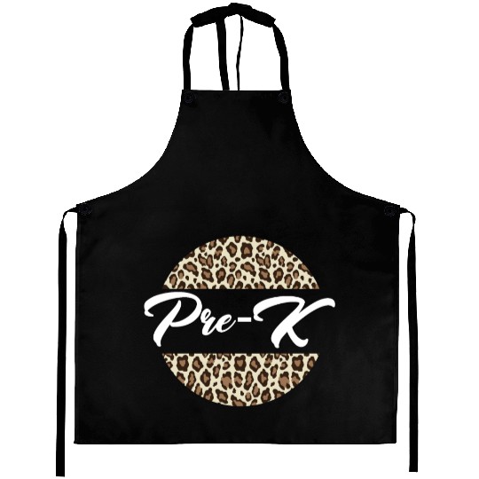 Pre-K Cheetah Print Back To School Teacher Student Aprons