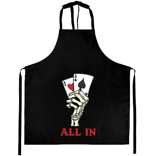 Poker Player Poker Cards Ace Skeleton Hand Poker Aprons