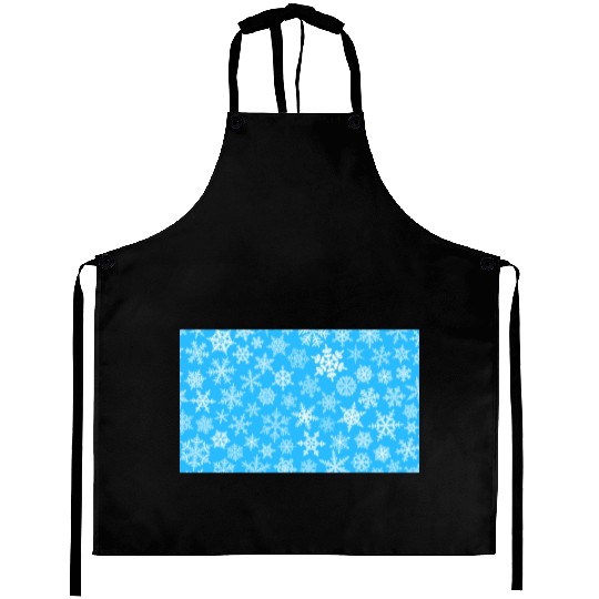 Winter Snowflakes Pattern Blue White Aprons