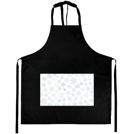 Christmas Snowflakes Pattern Grey White Aprons