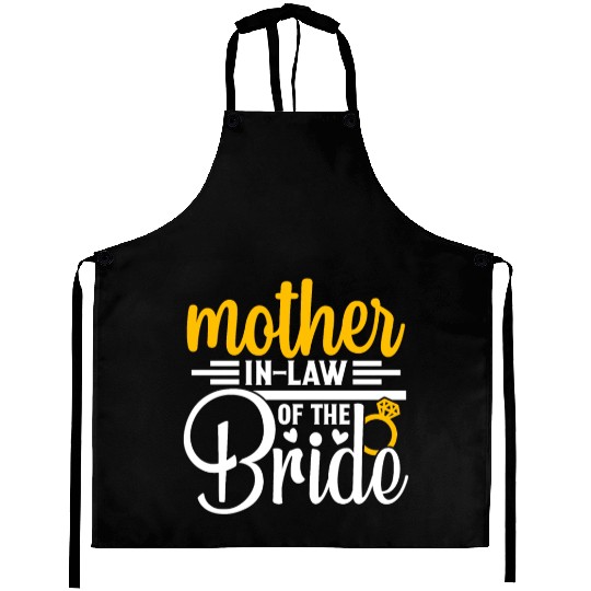 Mother in Law Of The Bride Wedding Party Matching Aprons