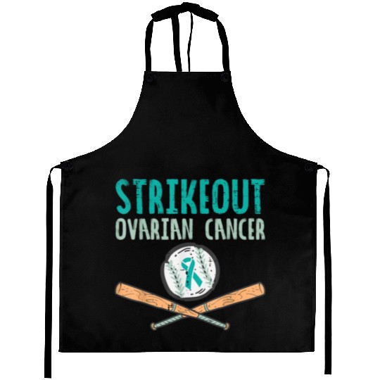 Funny Baseball Lover For Teal Ribbon Awareness Aprons