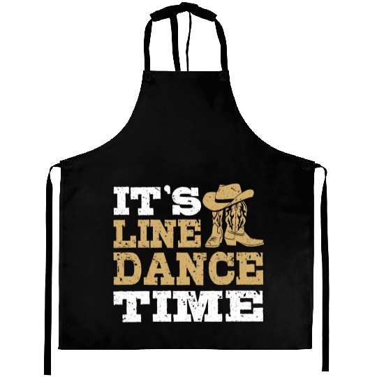 It's Line Dance Time Western Line Dancing Lover Aprons