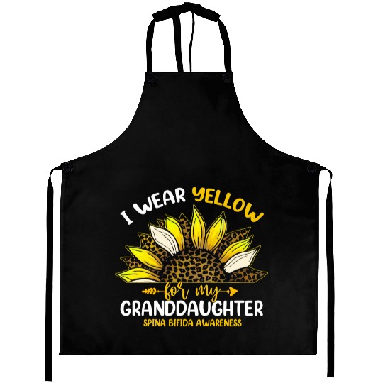 I Wear Yellow For My Granddaughter Spina Bifida Aprons