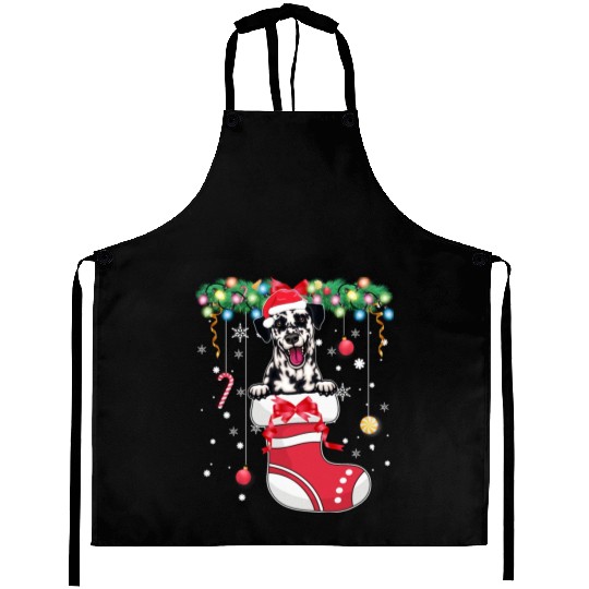 Dalmatian Dog Lover Christmas - Dog Christmas Stoc Aprons