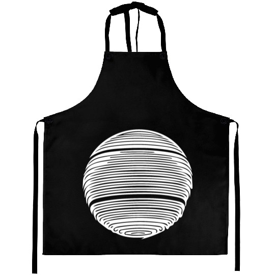 Geometric Planet Sphere With Stripes Aprons