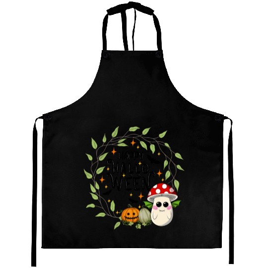 Bat Toadstool Mushroom - Happy Halloween Aprons