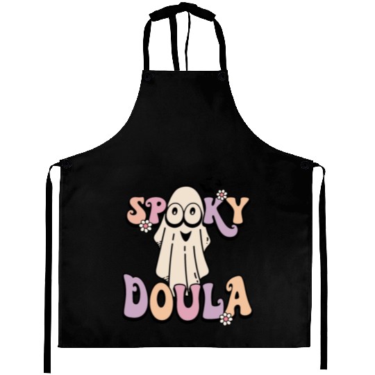Cute Spooky Doula Halloween Retro Aprons