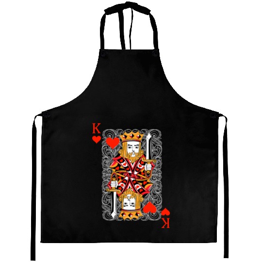 King of Hearts Blackjack Cards Poker 21 K Couple M Aprons