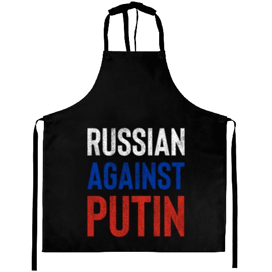Russian against Putin russia flag grunge Aprons