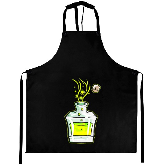 Flask With Green Magic Potion Halloween Aprons