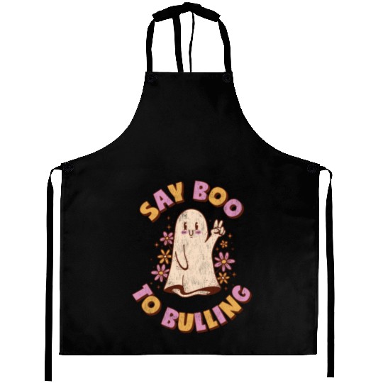 Anti Bully Say Boo Tio Bulling Unity Day Bullying Aprons