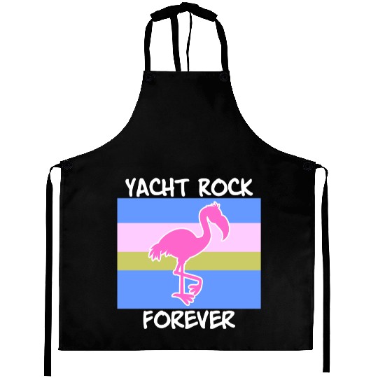 Yacht Rock Forever Aprons 80s Style flamingo