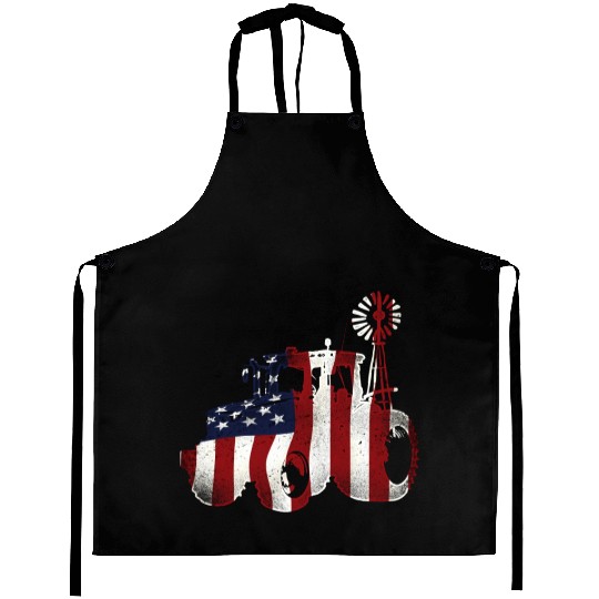 Farming Farmer American Flag Us Aprons