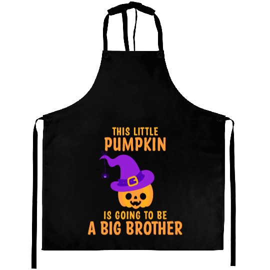 Kids Little Pumpkin Going To Be A Big Brother Witc Aprons