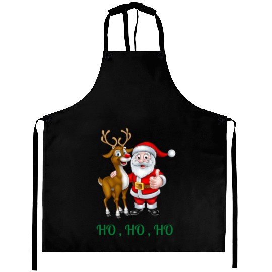 Rudolph the red nose reindeer with Santa Aprons