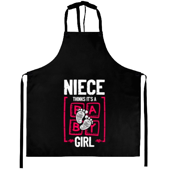 Niece Thinks It's a Girl Gender Reveal Funny Baby Aprons
