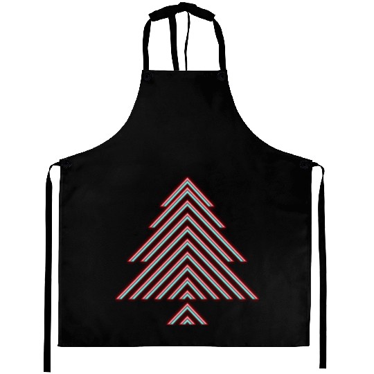 Neon Christmas tree Aprons