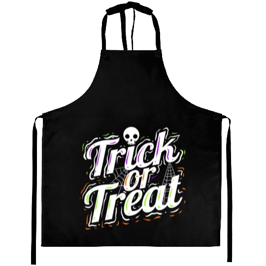 Trick Or Treat Spiderweb Halloween Aprons