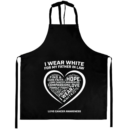 Dad I Wear White For My Father In Law Lung Cancer Aprons