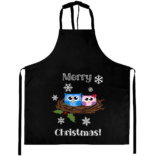 Cute Christmas Aprons Merry Christmas Snowflakes Ow