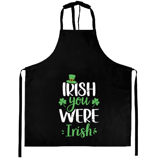 Irish You Were Irish Green Cloverleaf Aprons