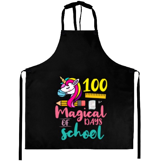 100 Magical Days of School Unicorn Teacher Studen Aprons