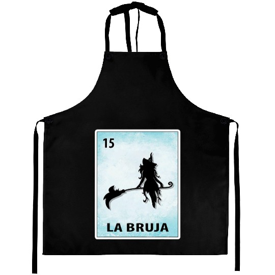 La Bruja Mexican Witch Cards Halloween Aprons